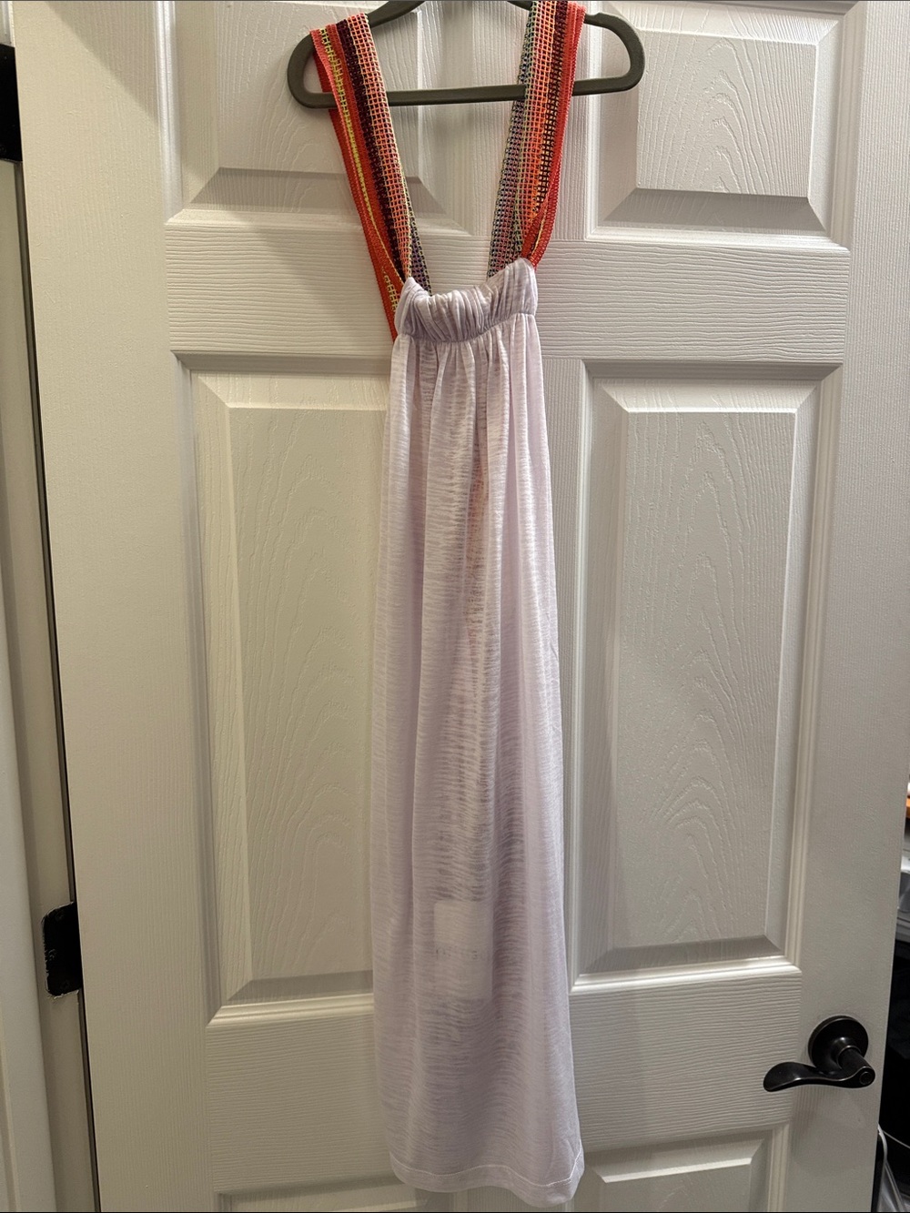 Pitusa white adjustable Coverup Dress with Multicolor Woven Straps